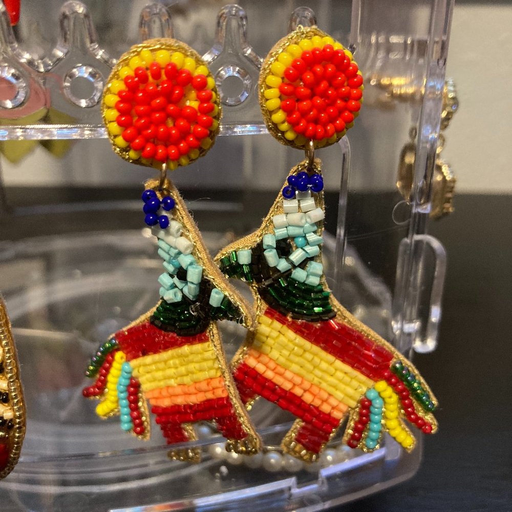 *SOLD* Francesca's Elena Beaded Pinata Earrings (Piñata Statement Earrings)
